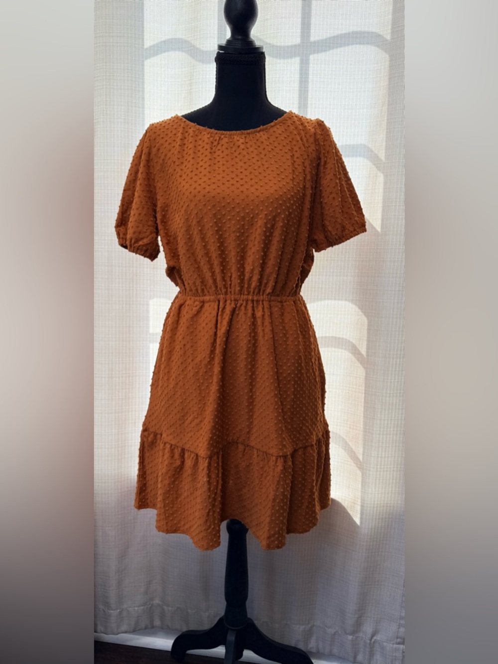 J. Crew Marigold Swiss Dot Dot Short Sleeve Polka Dot Textured Dress Sz S NWT